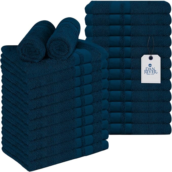 DAN RIVER 100% Cotton Salon Towels Set – 16x26 inches, Highly Absorbent and by DanRiver