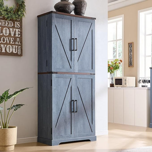 ACCOHOHO 72" Tall Kitchen Pantry, Farmhouse Storage Cabinet by ACCOHOHO