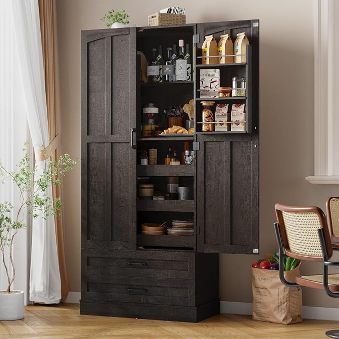 ONBRILL 71" Tall Farmhouse Kitchen Pantry Cabinet - Image 7