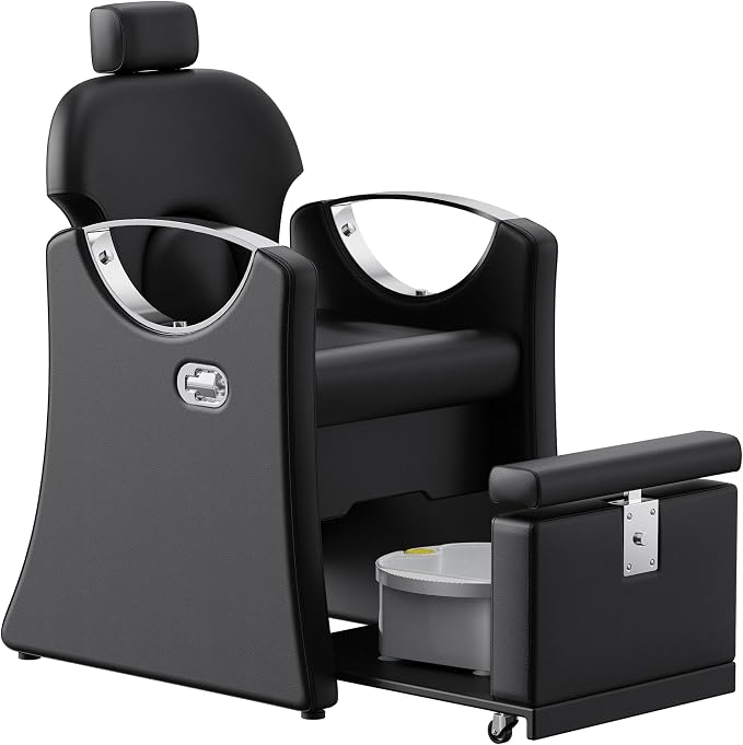 Pedicure Station for Nail Tech, Reclining Pedicure Chair by LOUVIXA