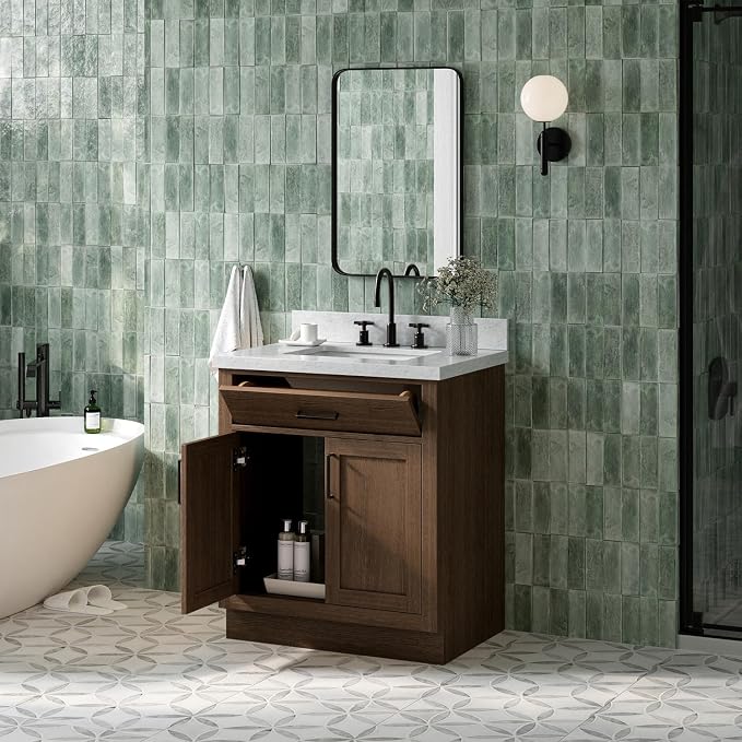 ARIEL Hepburn 31 Inch Single Rectangular Sink Bathroom Vanity - Image 2