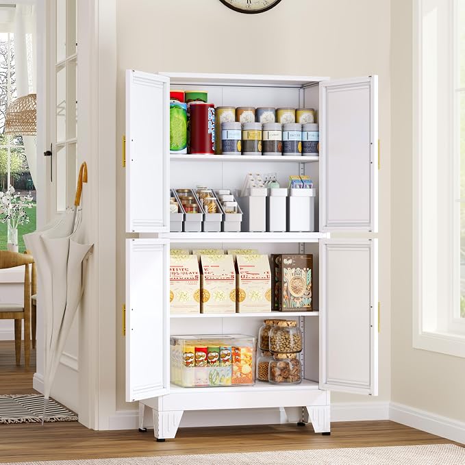 47.25" Metal Pantry Cabinet, Storage Cabinets - Image 2