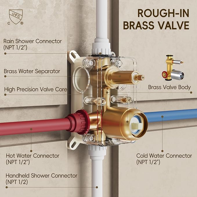Gold Shower System, Shower Faucet Set - Image 7
