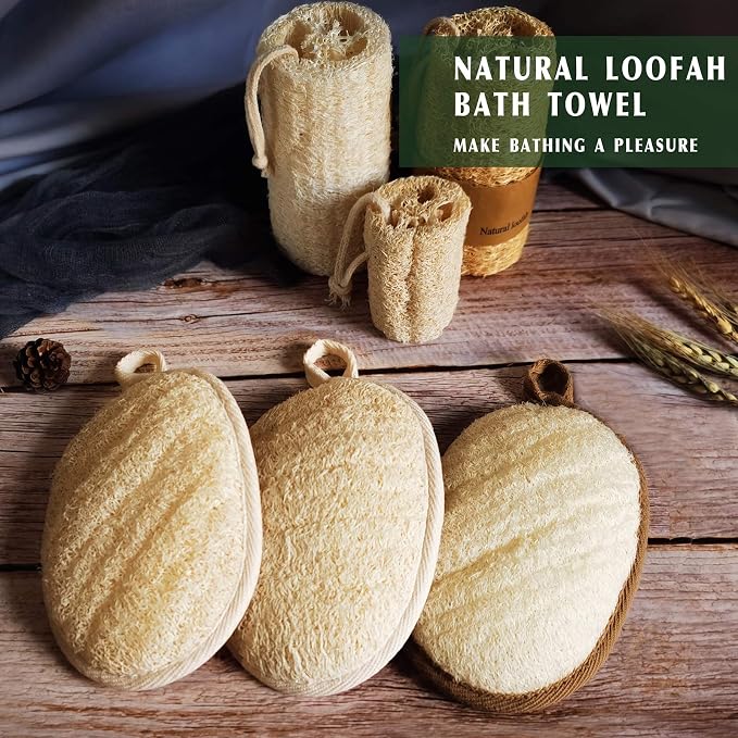 Natural Loofah Sponge Exfoliating Body Scrubber, Made - Image 7