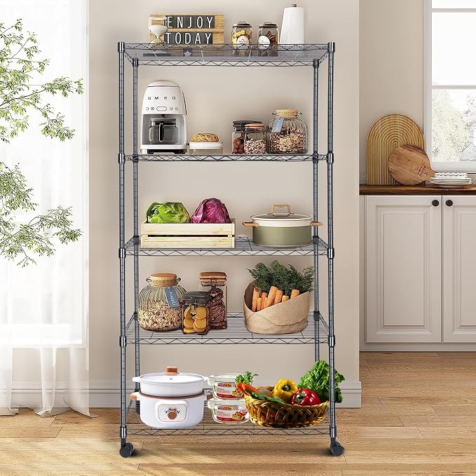 Whitmor 5 Tier Shelving Unit, Adjustable Storage Shelves - Image 5