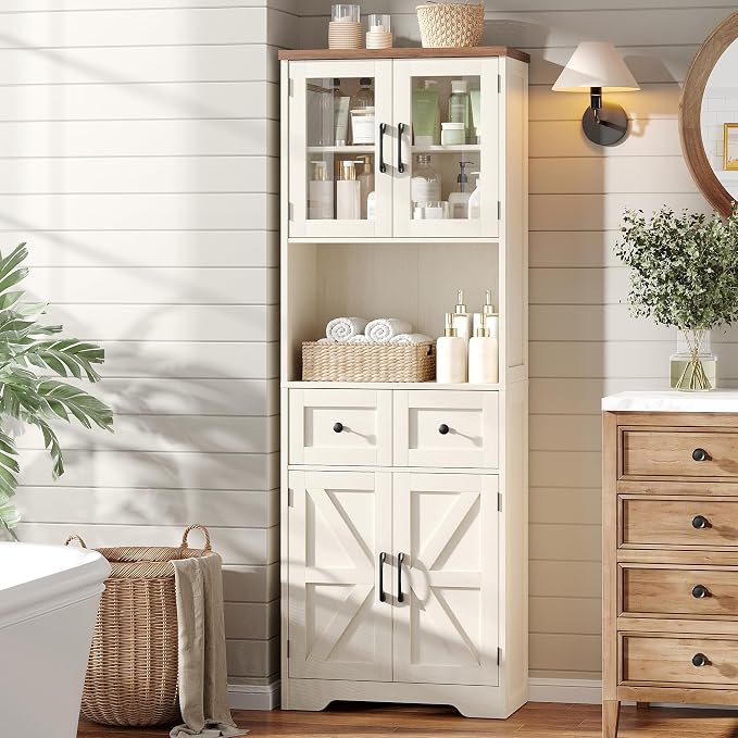 67" Tall Farmhouse Bathroom Storage Cabinet by Befrases