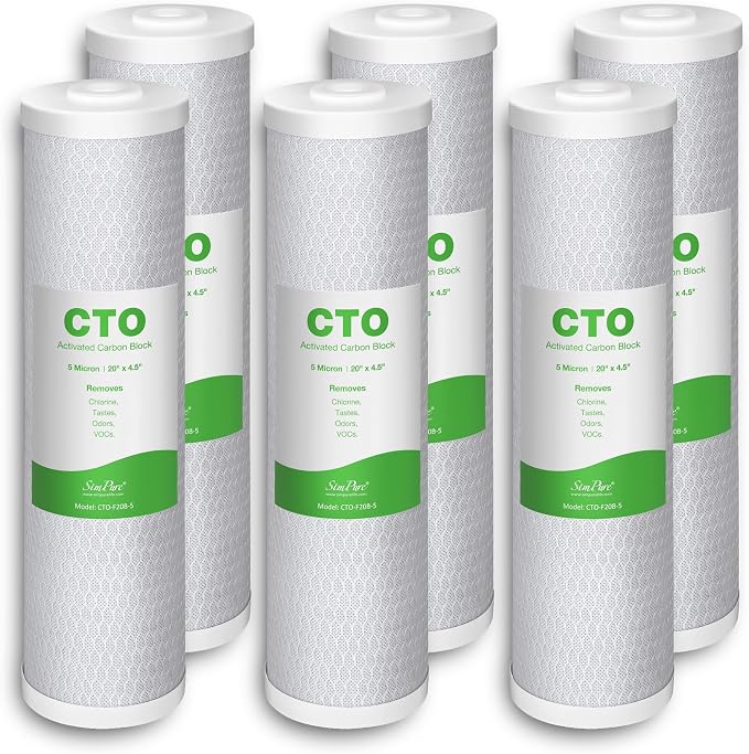 SimPure Whole House Water Filter Cartridges 5 Micron 20" x 4.5" CTO Activated by SimPure_Water
