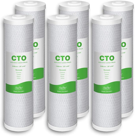 SimPure Whole House Water Filter Cartridges 5 Micron 20" x 4.5" CTO Activated by SimPure_Water
