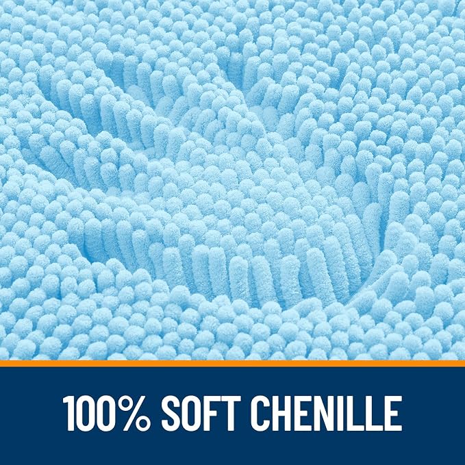 OLANLY Bathroom Rugs 44x24, Extra Soft Absorbent Chenille Bath Rugs, Rubber - Image 3