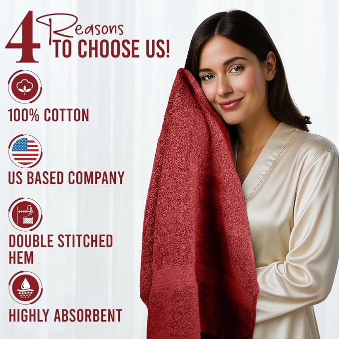 RIVERSIDE 100% Ring Spun Cotton Large Bath Towels Set of 4, 27 x 54 Inches – - Image 5