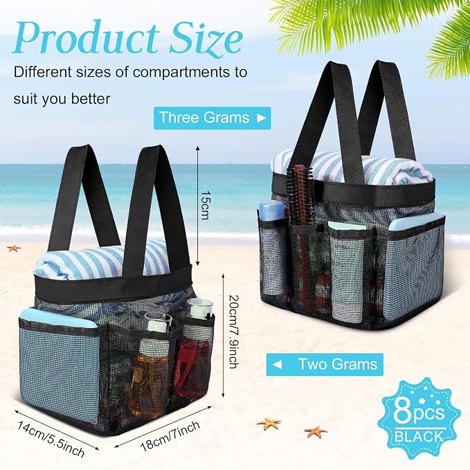 8 Packs Mesh Shower Caddy Portable Large Shower Caddy Dorm - Image 2