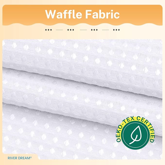 River Dream Extra Long Waffle 3 in 1 Shower Curtain Set, Waterproof - Image 4
