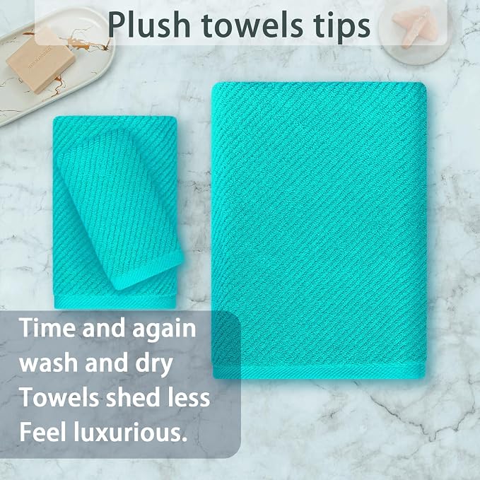 Turquoise Towels for Bathroom - Image 3