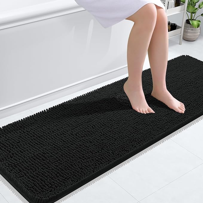 OLANLY Bathroom Rugs 59x20, Extra Soft Absorbent Chenille Bath Rugs, Rubber by OLANLY
