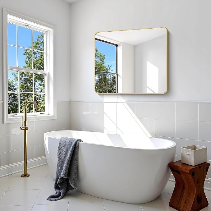 Gold Bathroom Mirror, 30x36 inch Wall Mirror - Image 6