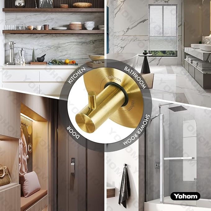 YOHOM Suction Cup Hooks for Shower Towel Holder Stainless Steel Vacuum Bathroom - Image 5
