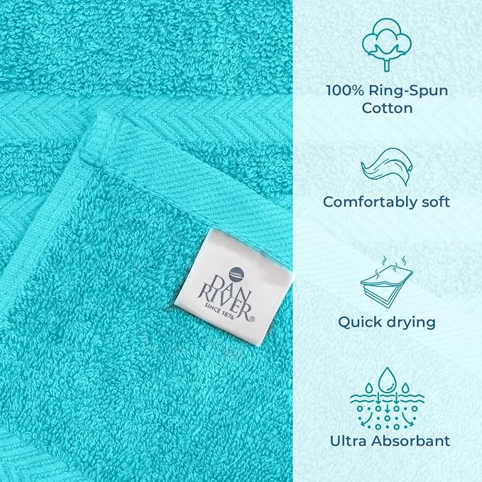 DAN RIVER 2 Pack Luxury Bath Sheets 35x70, 600 GSM, Soft & Quick Dry 100% Ring - Image 3