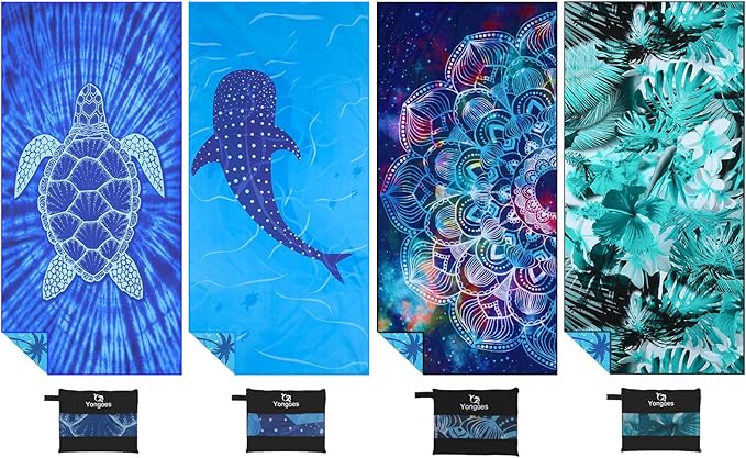 4 Pack Microfiber Lightweight Thin Beach Towel Sand Free Quick Dry Super by Yongoesbeachtowel