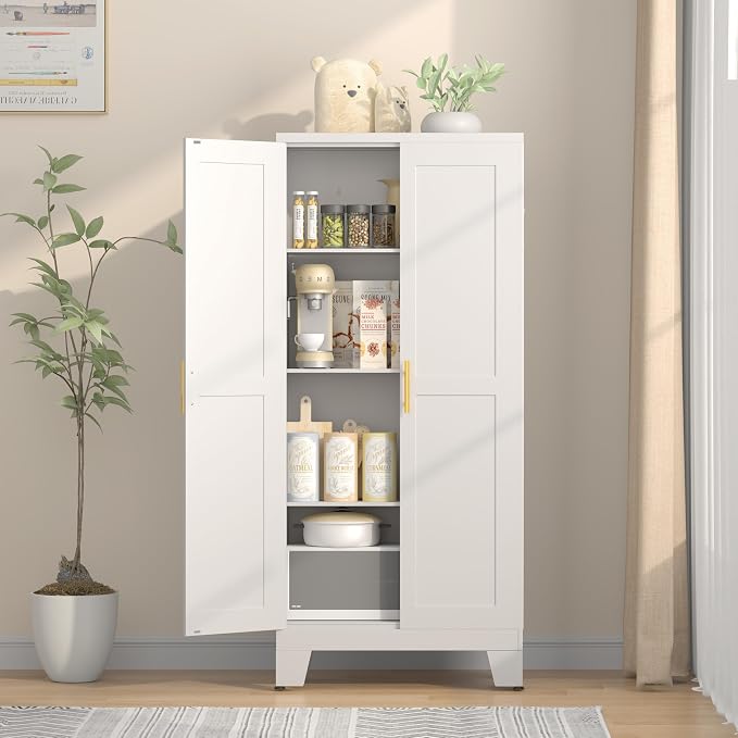 61.02" Pantry Cabinet, Kitchen Pantry Storage Cabinets - Image 8