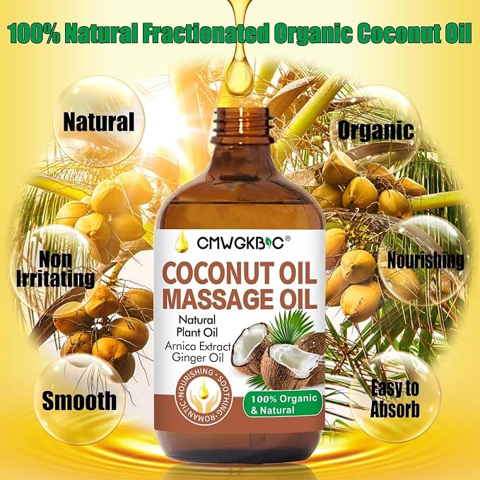 Coconut Oil Massage Oil for Massage Therapy- Relaxing Massage Oil, Carrier Oil - Image 2