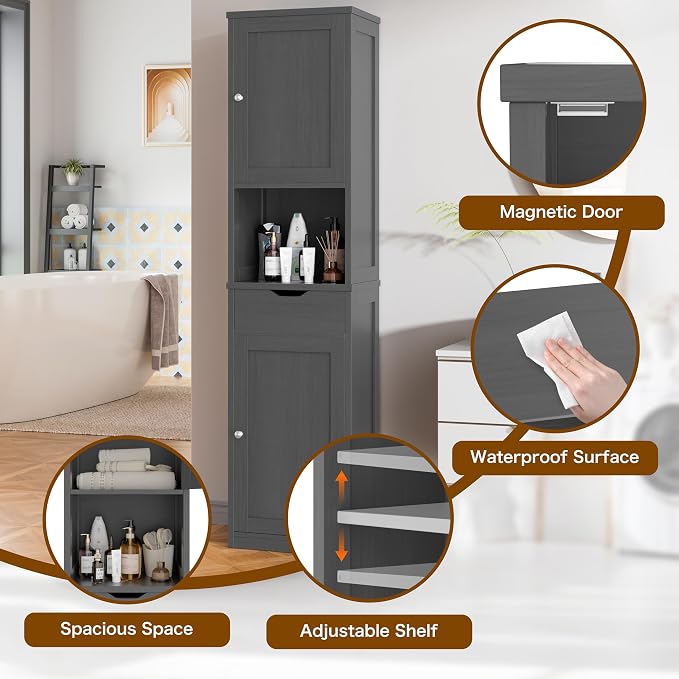 Walsunny Tall Bathroom Storage Cabinet - Image 4