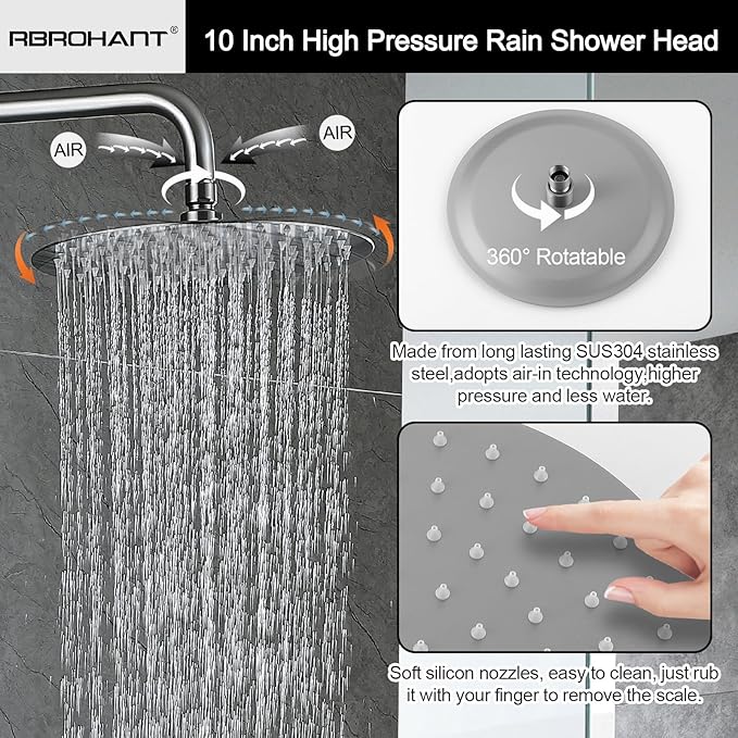 RBROHANT Outdoor Shower, Wall Mount Outdoor Shower Kit, Outside Shower Faucet - Image 5