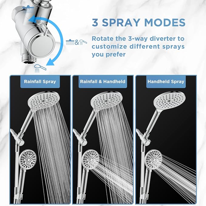 MakeFit Dual Filtered Rain Shower Head Combo, Handheld Shower Head - Image 5