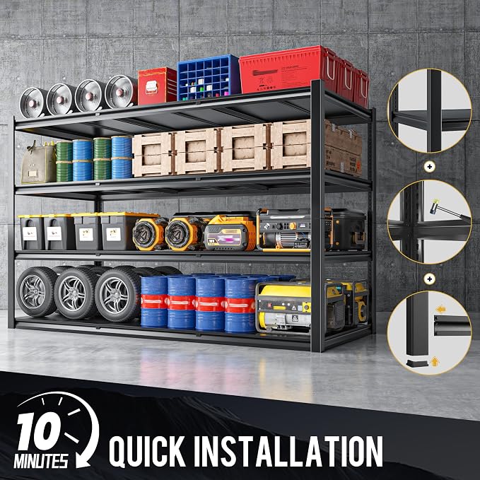 59.8" H Garage Shelving 2400LBS Metal Shelving Unit Adjustable Garage Storage - Image 7