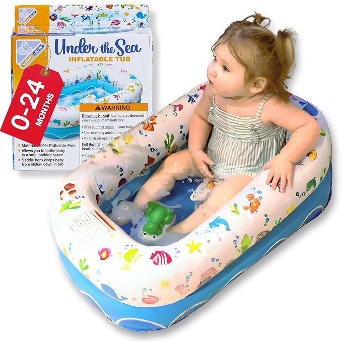 Mommy's Helper | Inflatable Under The Sea Baby Bathtub, Collapsible Safe Baby by MommysHelper