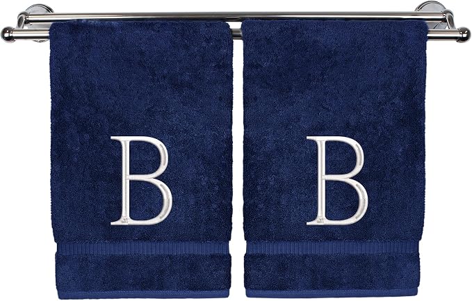 Monogrammed Hand Towel, Personalized Initial Gift, Extra Absorbent 100% Turkish by BareCotton