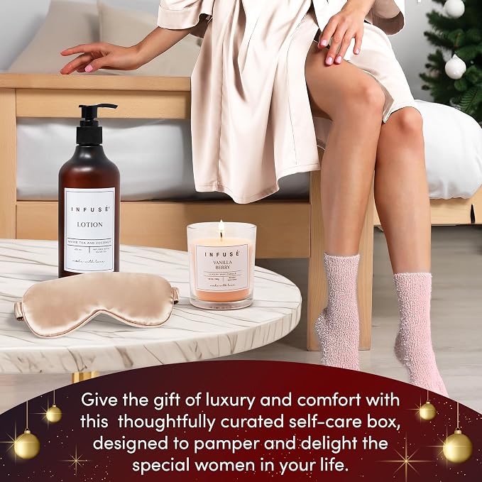 17-Piece Luxury Gift Set with Robe | Complete INFUSÉ White Tea & Coconut Bath - Image 4