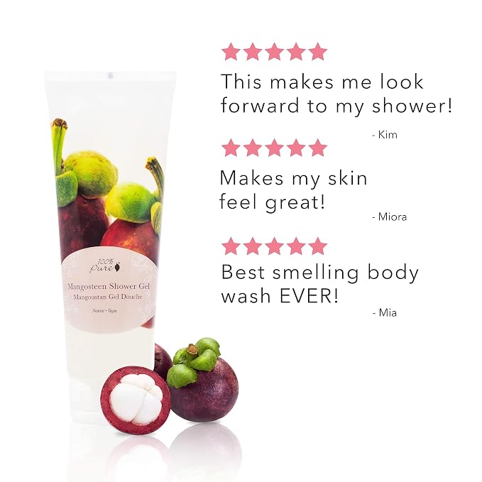 100% PURE Mangosteen Shower Gel Natural Foaming & Hydrating Body Wash - Image 8
