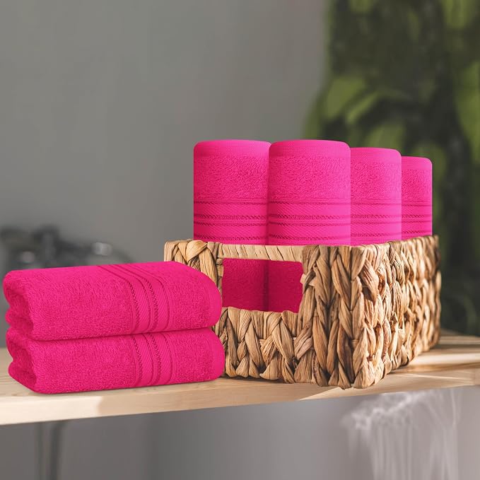 BOUTIQUO Ultra Soft Cotton Washcloths, Contains 12 Piece Face Cloths 12x12 inch - Image 3