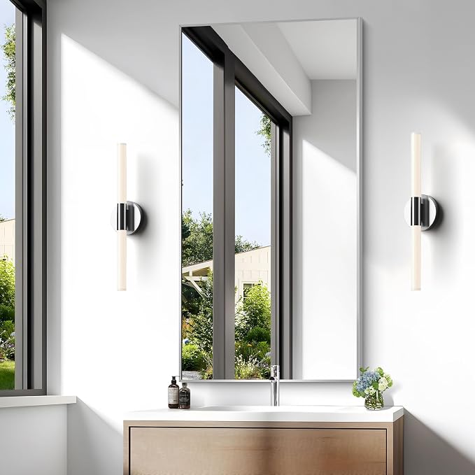 BONEWEI Silver Bathroom Mirror, 24x48 inch Wall Mirror - Image 3
