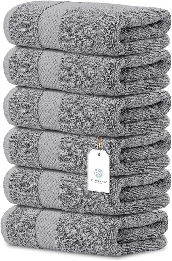 White Classic Luxury Light Gray Hand Towels by WhiteClassic