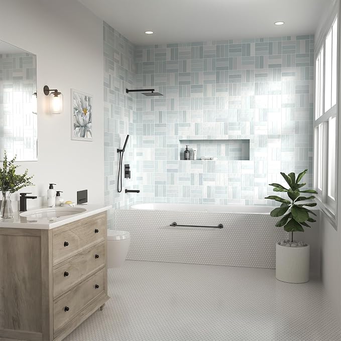Lava Odoro Modern 3-Setting Square Shower and Tub Faucet Set - Image 8