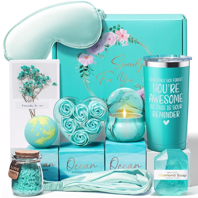 Birthday Gifts for Women Friendship, Ocean Relaxing Spa Gifts Basket for Women by MAYICIVO