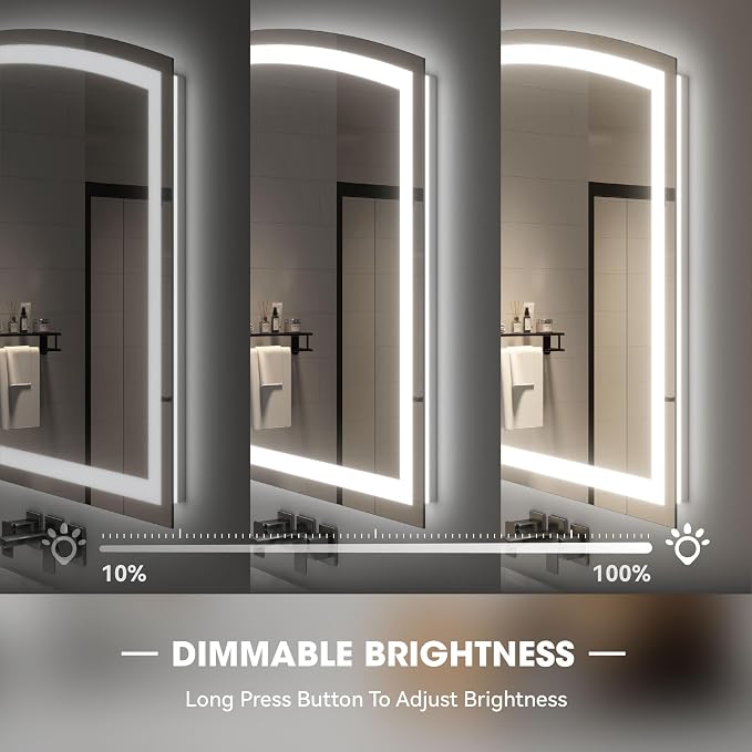 Hasipu 84" x 40" Arch LED Bathroom Mirror, Frontlit Wall-Mounted Vanity Mirror - Image 5