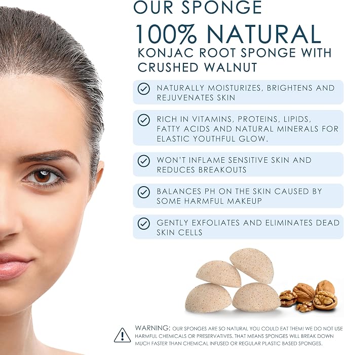 Konjac Exfoliating Face Sponge for Cleansing & Facials | Microplastic Free 100% - Image 3