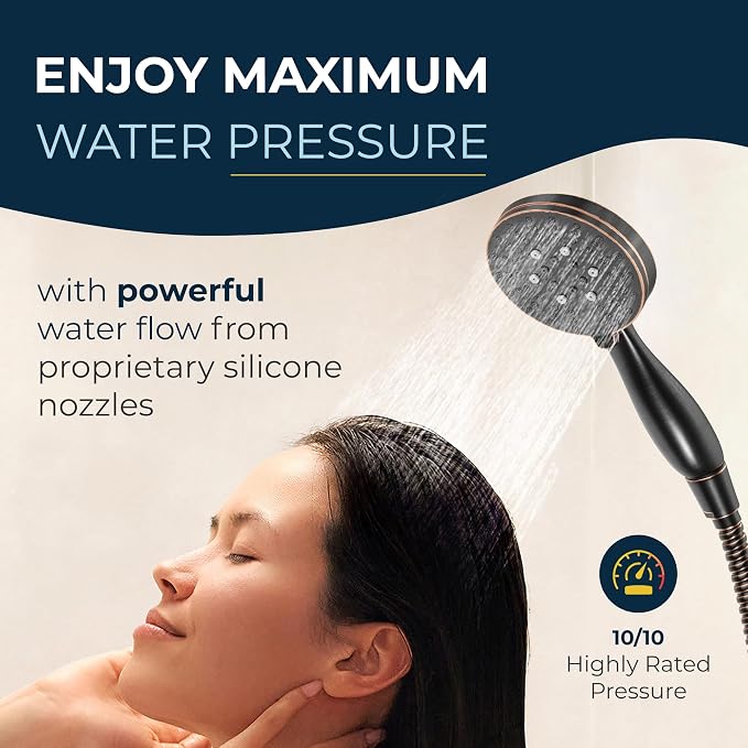 HammerHead Showers® Solid METAL 3-Spray Handheld Shower Head - Image 5
