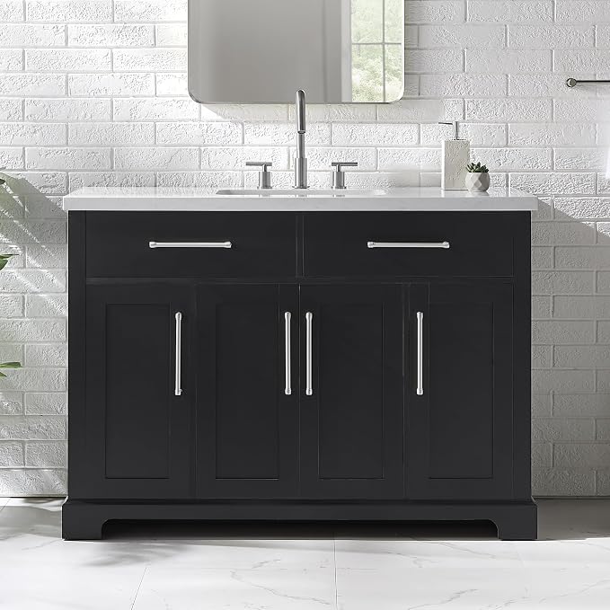 Clara Black 48-Inch Single Bathroom Vanity - Image 4