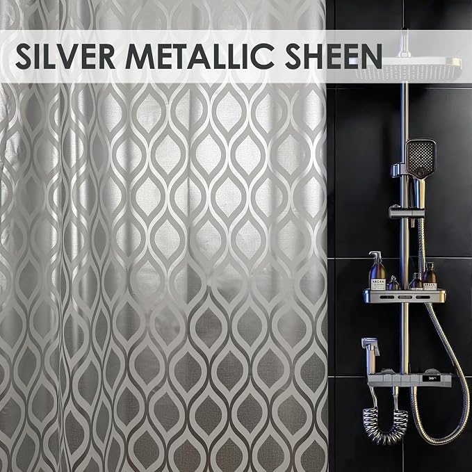 Plastic Shower Curtain Liner, Waterproof Printed PEVA Shower Curtain - Image 3