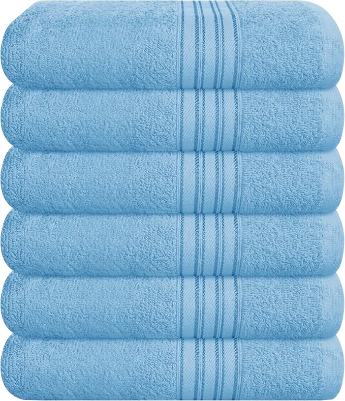 BOUTIQUO Ultra Soft Cotton 6 -Piece Hand Towel Set 16x24 Inch, Spa & General by BOUTIQUO