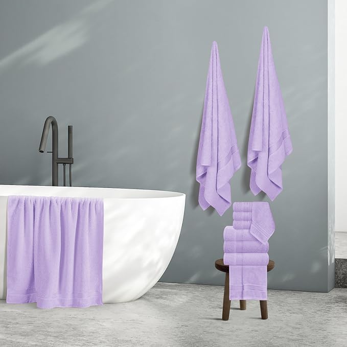 Belizzi Home 100% Cotton Towel Set, Contains 6 Soft Bath Towel, 6 Hand Towels - Image 5