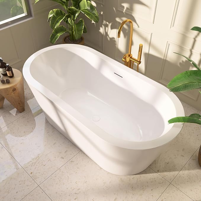 61" Freestanding Bathtubs, Acrylic Soaking Tubs - Image 8