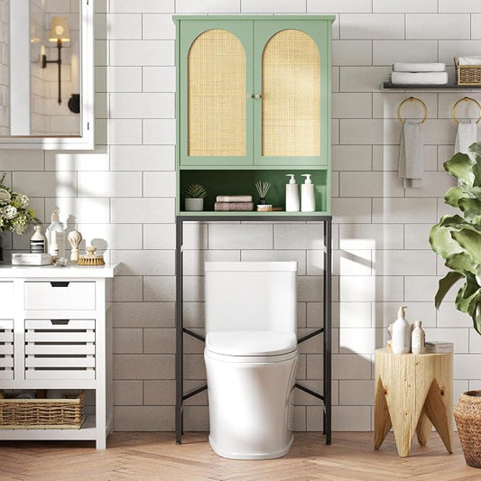 Rattan Over The Toilet Storage Cabinet, Bathroom Organizers and Storage Over by FiveWillowise