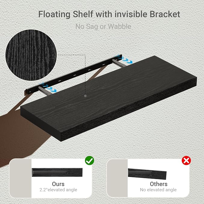 Vivelove Black Floating Shelves - Image 4