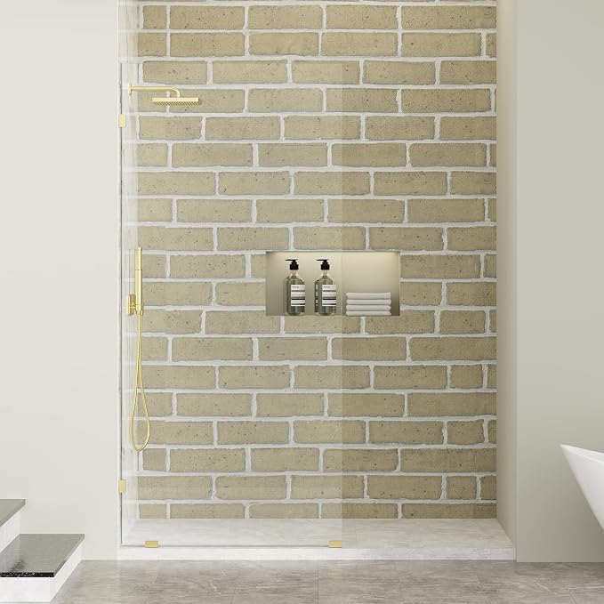 Frameless Fixed Shower Screen 34" W × 74" H, Shower Glass Panel, 5/16" SGCC by FINDEPOT