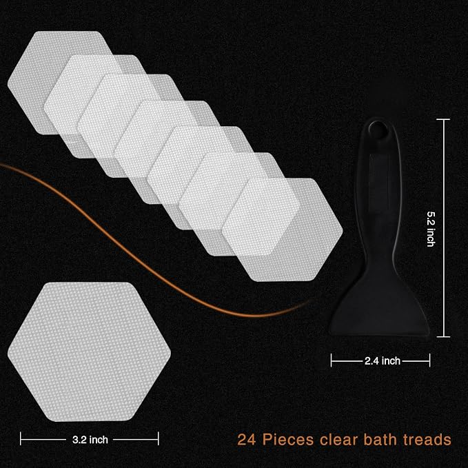 Original Bathtub Stickers Non-Slip, Hexagon Safety Shower Treads Adhesive - Image 4
