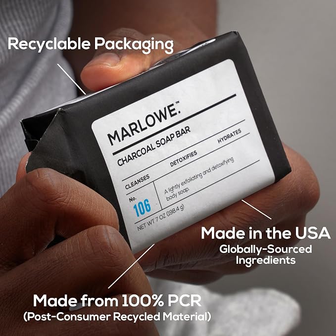 MARLOWE. No. 106 Charcoal Soap 7 oz Body Bar Soap - Image 8